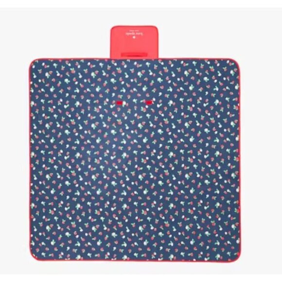 Kate Spade New York Strawberry Picnic Blanket Waterproof Foldable - Picture 2 of 8